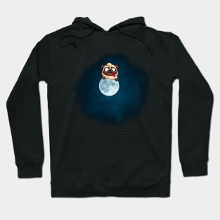 The cute little Pug in the Moon Hoodie